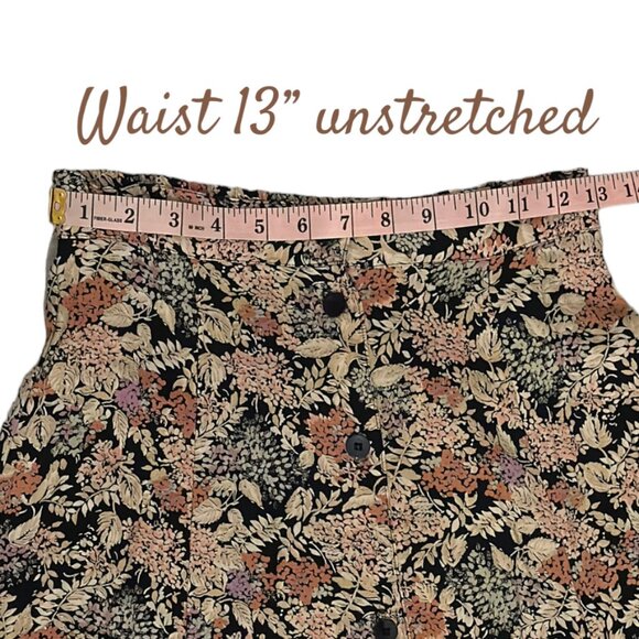 EVC Vintage Marnie West Floral A-line Midi Skirt Women's Small Made in USA - Picture 10 of 14